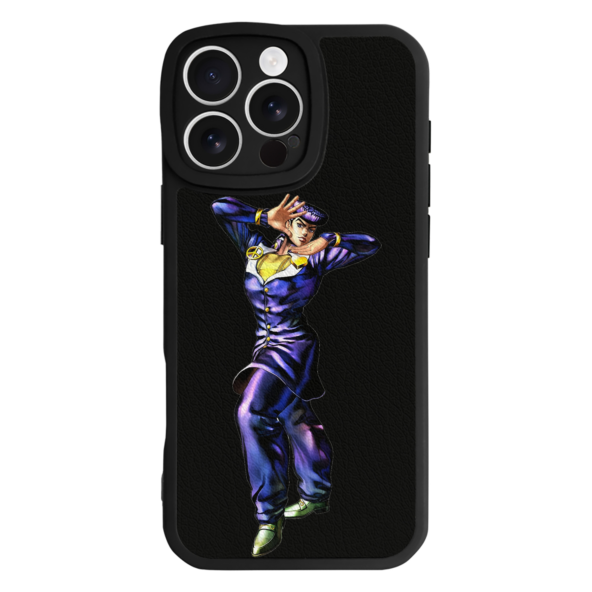 （画像用） ジョジョの奇妙な冒険 ひがしかた じょうすけ JoJo's Bizarre Adventure Higashikata Josuke 【iPhone 16シリーズ対応】シリコンスマホケース（レザー調） 材質：シリコン